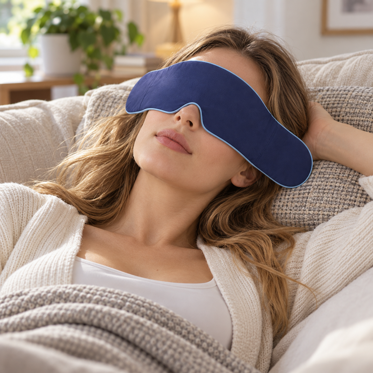 🌙 Weighted Sleep Mask | Velvet Microbeads Bedtime | Sleepers Comfort