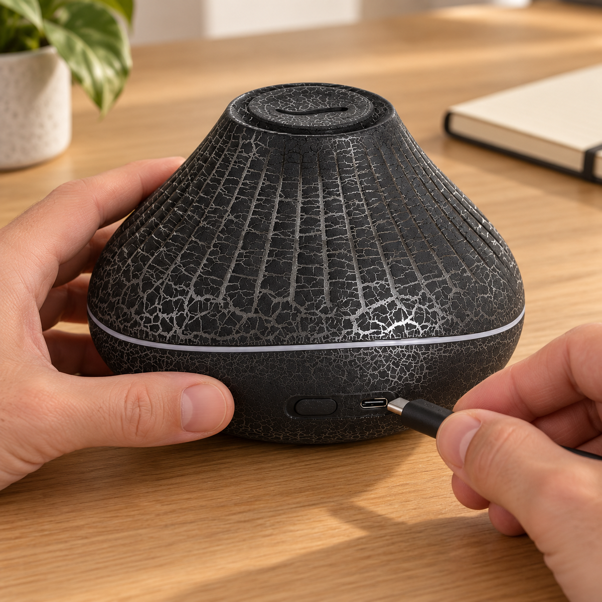 🔥 Aroma Diffuser | Crackle-Finish Living Room | Couples Flame Ambience