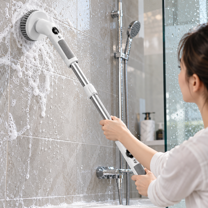 🧼 Electric Scrubber | ABS Steel Bathroom | Families Extendable Cleaning
