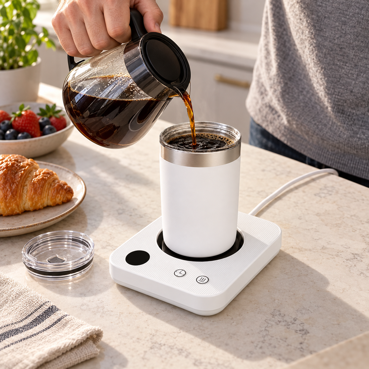 ☕ Mug Warmer | Metal Desktop | Coffee Lovers Steady Heat