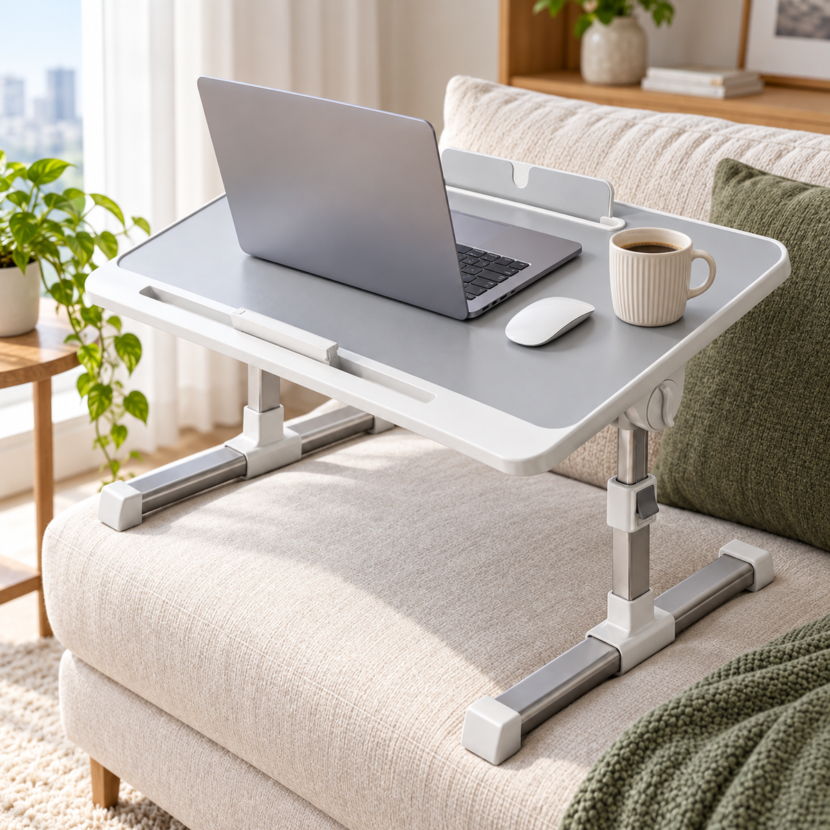 🛋️ Adjustable Bed Desk | Metal Bedroom | Students Foldable Comfort