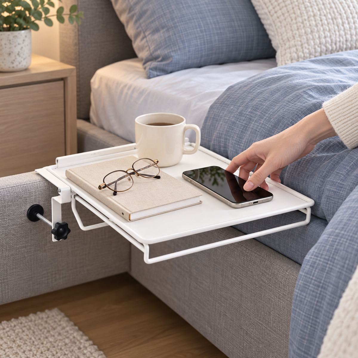 🛏️ Bedside Shelf | Carbon Steel Bedroom | Students Space-Saving Convenience