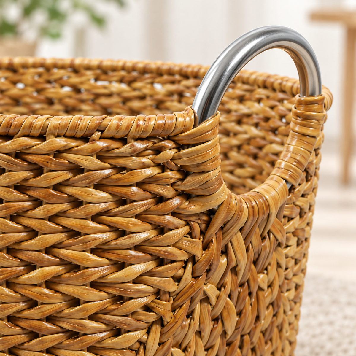 🧺 Laundry Basket | Woven Rattan Bathroom | Families Spacious Storage