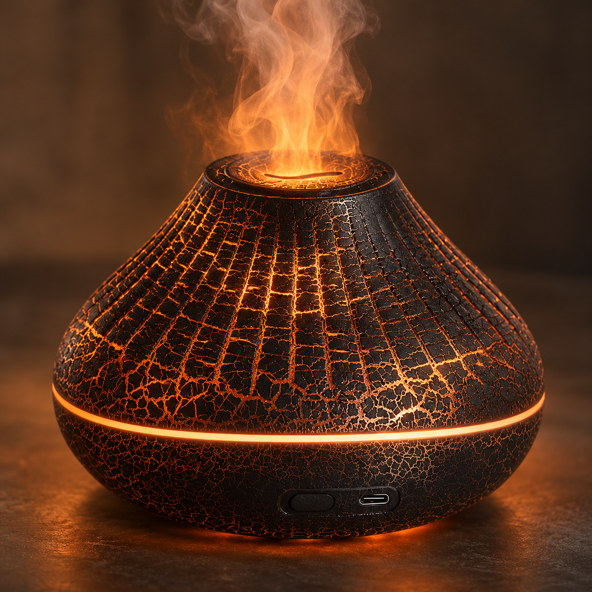 🔥 Aroma Diffuser | Crackle-Finish Living Room | Couples Flame Ambience