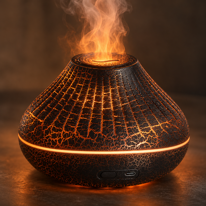 🔥 Aroma Diffuser | Crackle-Finish Living Room | Couples Flame Ambience