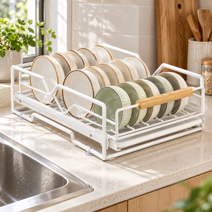 🍽️ Pull-Out Dish Rack | Steel Cabinet | Families Sliding Storage