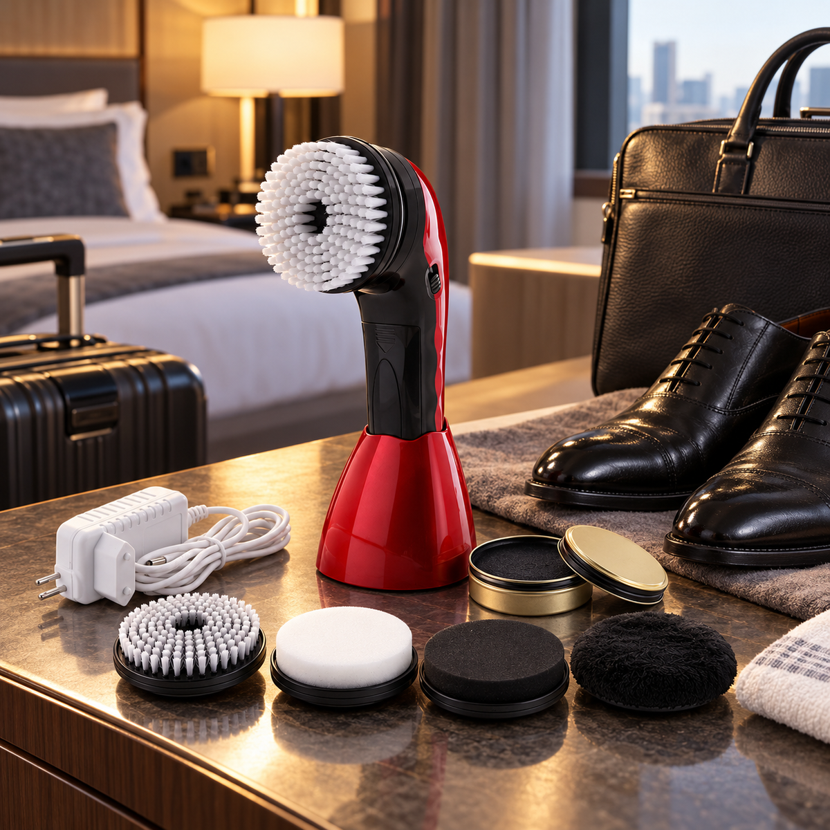 👞 Electric Shoe Polisher | Plastic Home | Professionals Multi-Brush Shine