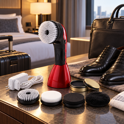 👞 Electric Shoe Polisher | Plastic Home | Professionals Multi-Brush Shine