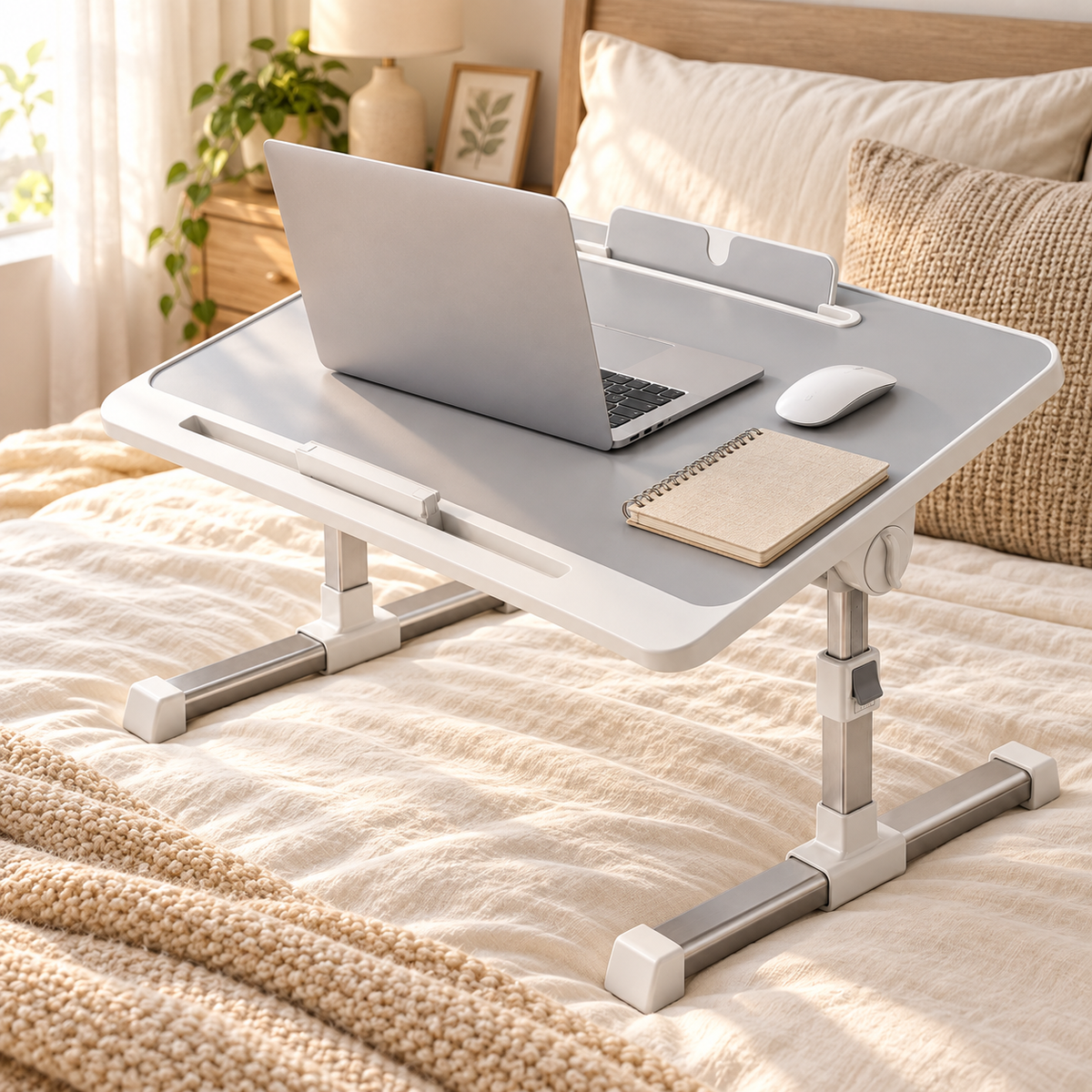 🛋️ Adjustable Bed Desk | Metal Bedroom | Students Foldable Comfort