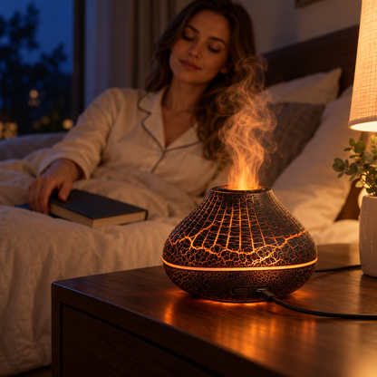 🔥 Aroma Diffuser | Crackle-Finish Living Room | Couples Flame Ambience