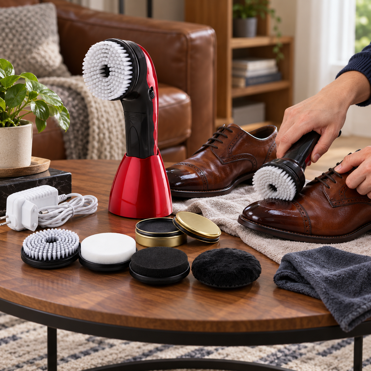 👞 Electric Shoe Polisher | Plastic Home | Professionals Multi-Brush Shine