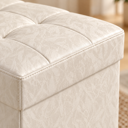 🪑 Storage Ottoman | PU Leather Livingroom | Families Tufted Comfort ONE CUBE. FOUR JOBS.