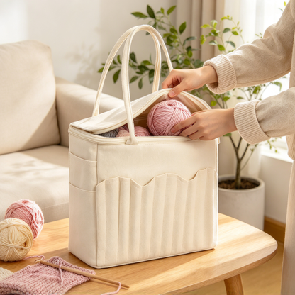🧶 Craft Organizer | Canvas Travel | Makers | Spacious Pocketed Tote
