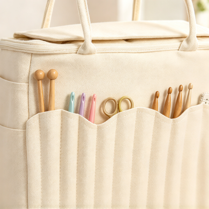 🧶 Craft Organizer | Canvas Travel | Makers | Spacious Pocketed Tote